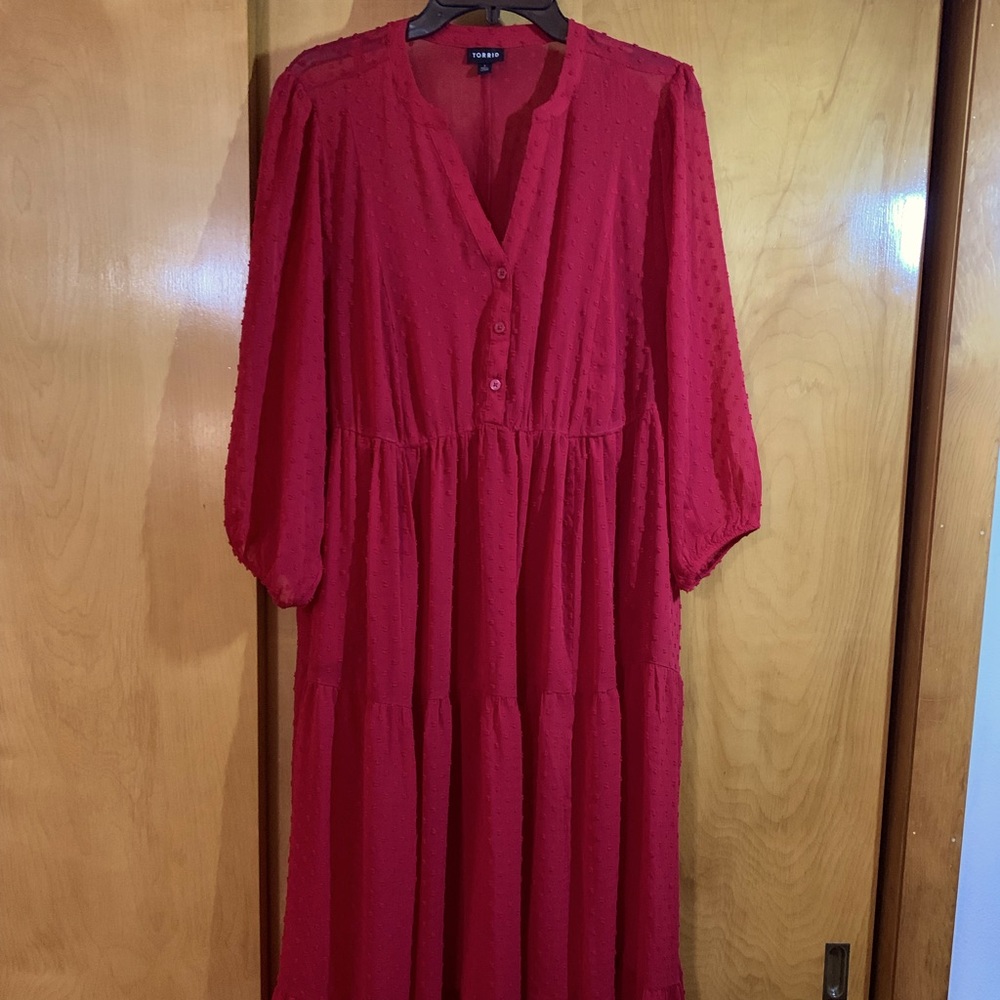 Torrid red midi dress